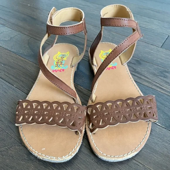 🛎️ Clearance Rachel Shoes Girls Brown Sandals Ankle Strap Size 1 - Picture 4 of 8